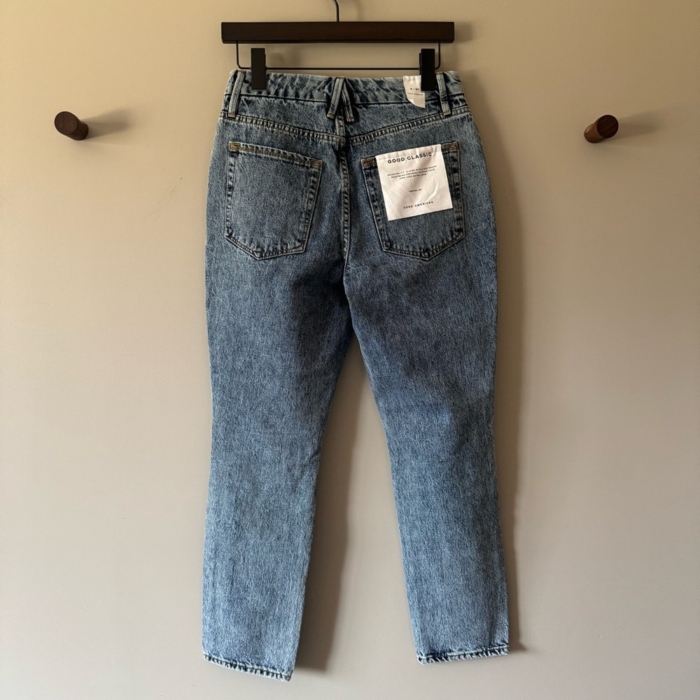 GOOD AMERICAN GOOD CLASSIC JEANS INDIGO SIZE 4 - Picture 3 of 10
